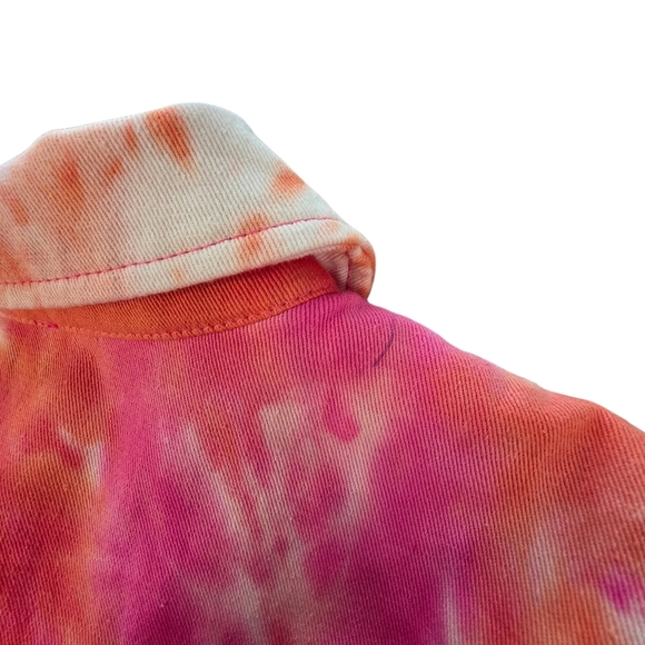 JODIFL Tie Dye Ruffle Shoulder Button Down Cotton Shirt Shacket Women Size S - Picture 4 of 8